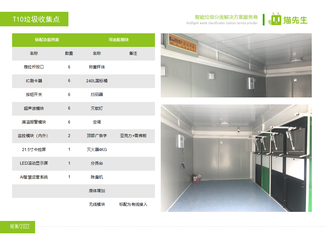 貓先生智能垃圾分類房，定時(shí)定點(diǎn)垃圾收集站 ，垃圾房功能配置