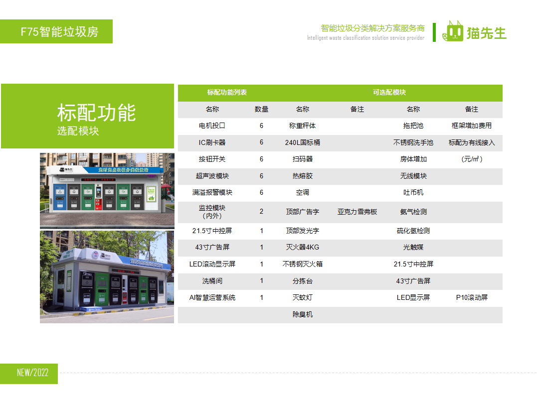 貓先生智能垃圾分類房，定時定點垃圾收集站 ，垃圾房生產(chǎn)廠家